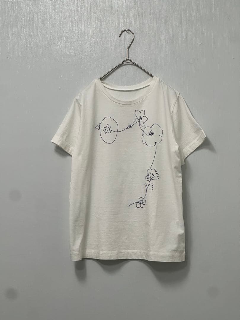 パラスパレス 半袖白Tシャツ 刺繍柄 L
