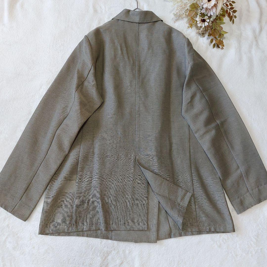 【美品】ドゥドゥ DouDou シアーダブルジャケット グレージュ シェルボタン