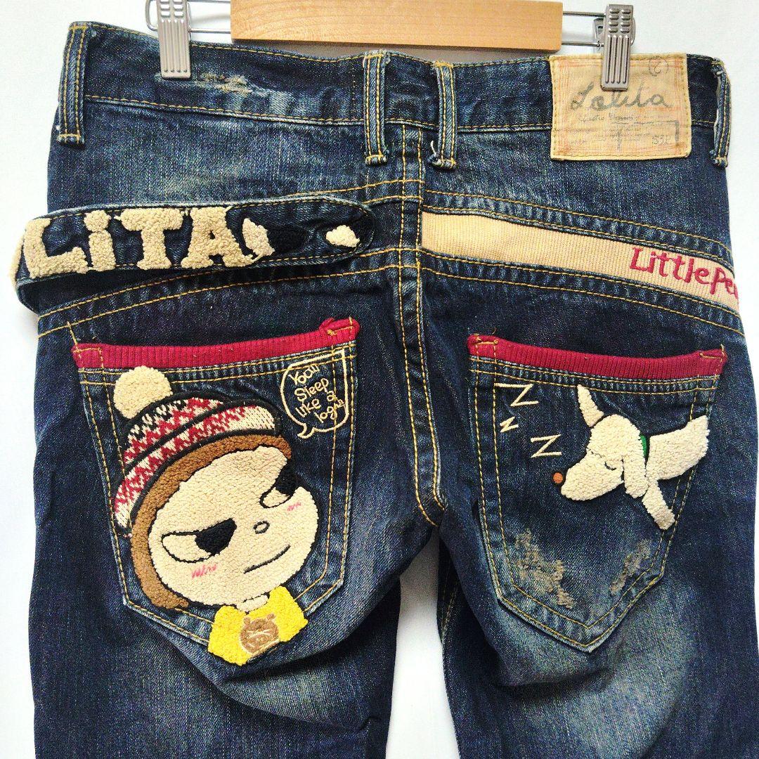 Lolita Jeans　ロリータジーンズ　デニムパンツ　刺繍ロゴ　レディース