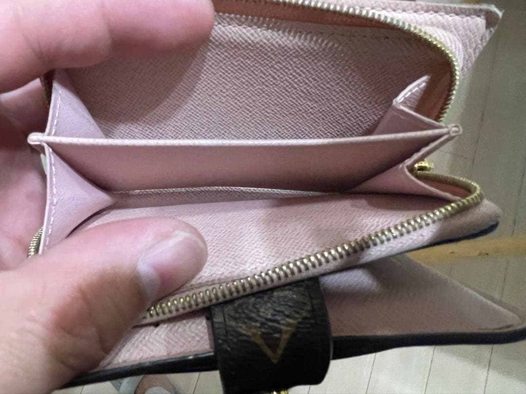 LOUIS VUITTON 二つ折り財布 ブラウン ピンクモノグラム