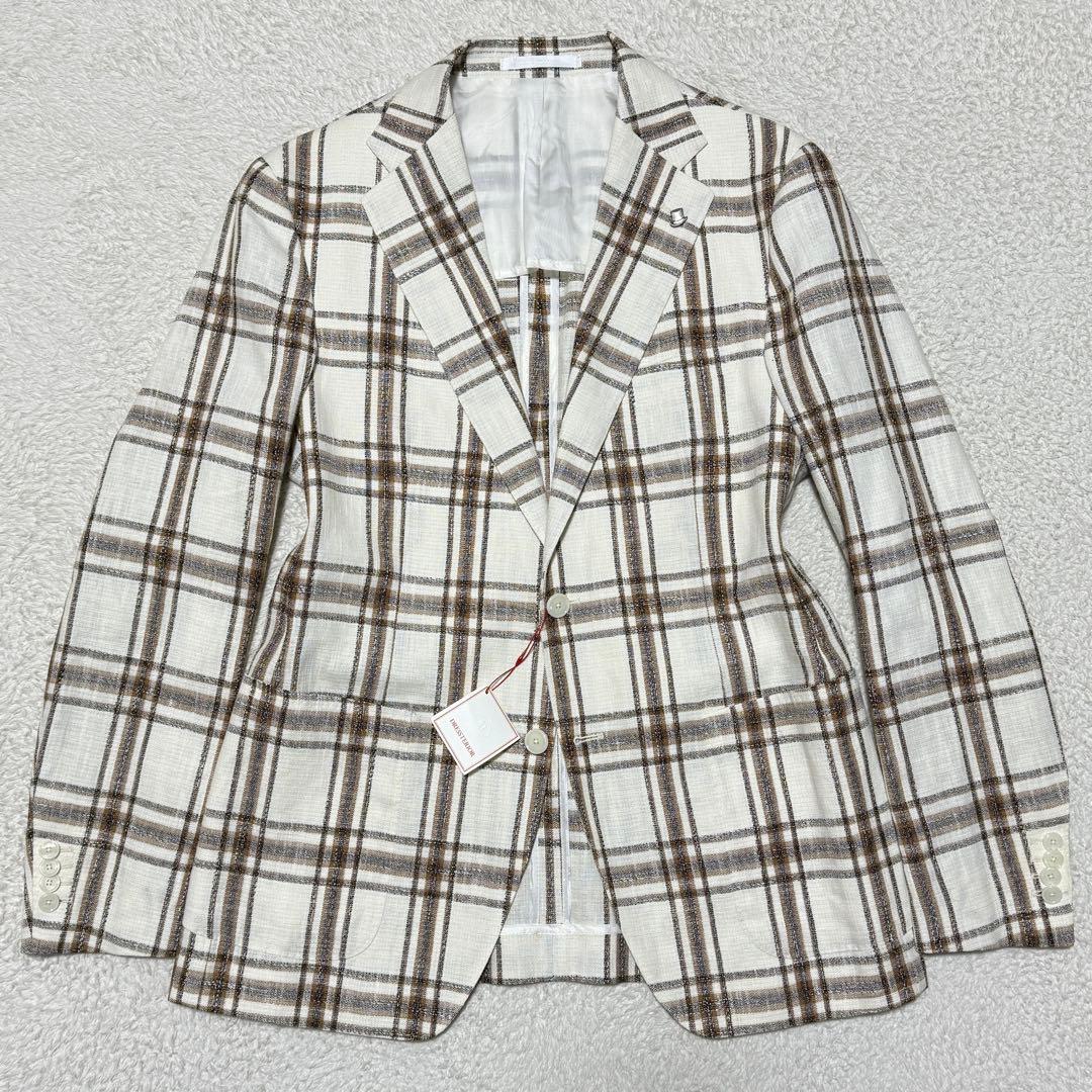 新品タグ付 TAGLIATORE リネンテーラードジャケット 50 XL 春夏