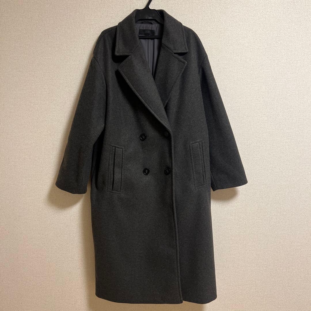 ZARA ザラ ソフトオーバーサイズコート ダークグレー Lサイズ