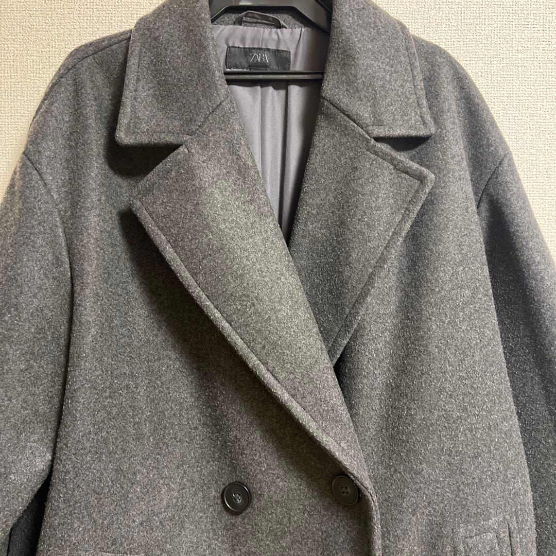 ZARA ザラ ソフトオーバーサイズコート ダークグレー Lサイズ