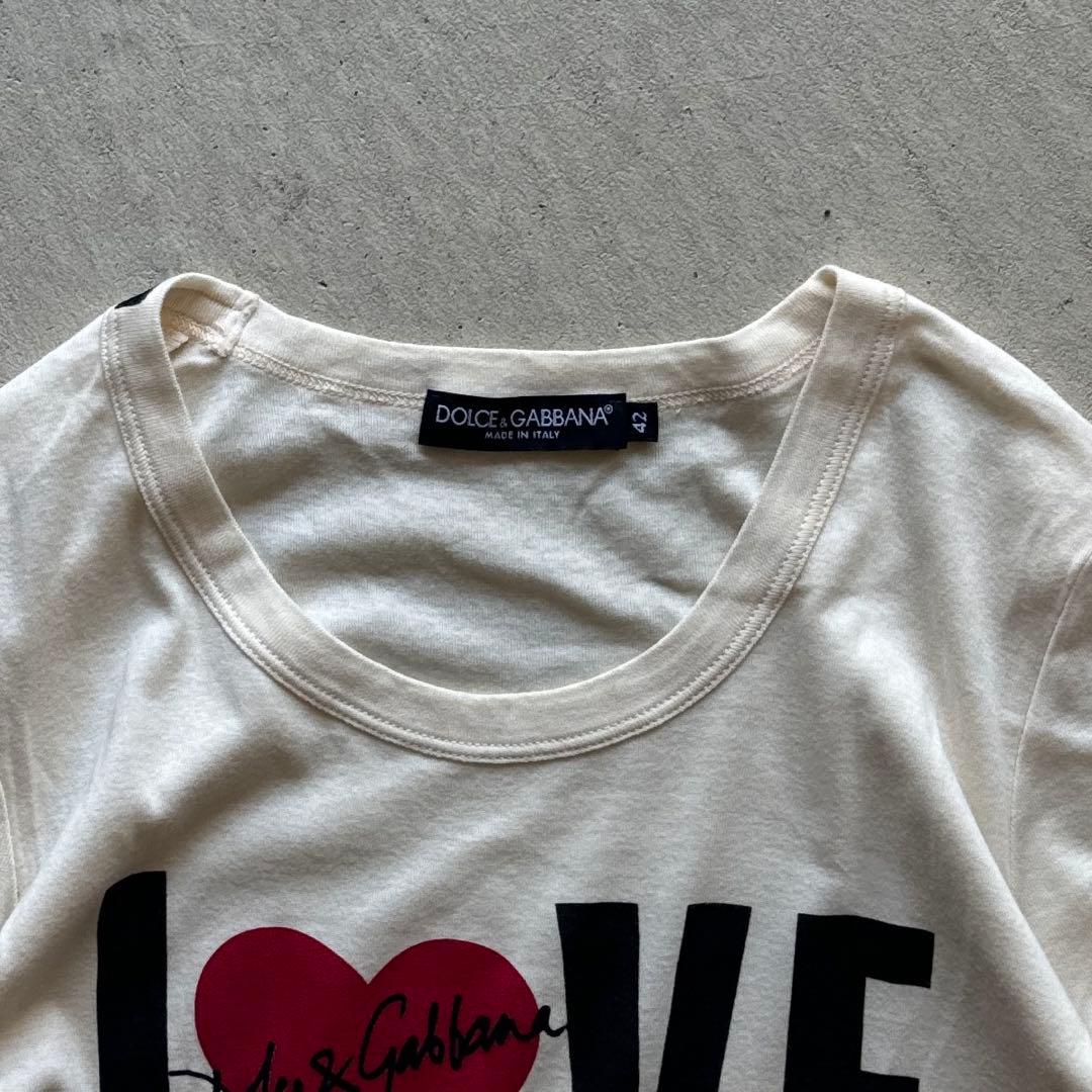 トップス dolce&gabbana I LOVE 2010 tee white