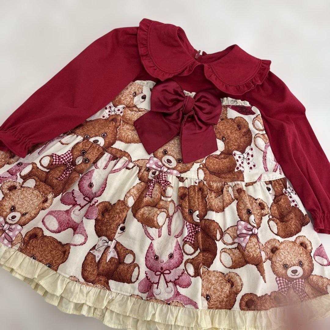 シャーリーテンプル♡ぬいぐるみ♡うさぎくま♡デカリボン♡ワンピース♡90センチ