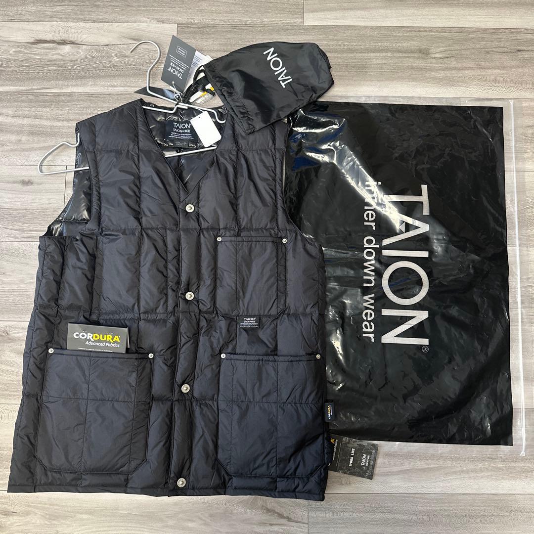 タイオン ワーク ベスト XL ブラック TAION ダウンベストCORDURA