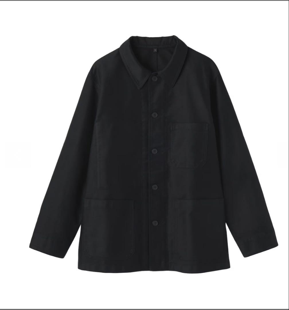 無印良品 木の実から作ったカポック混モールスキン カバーオール 黒 S 25AW