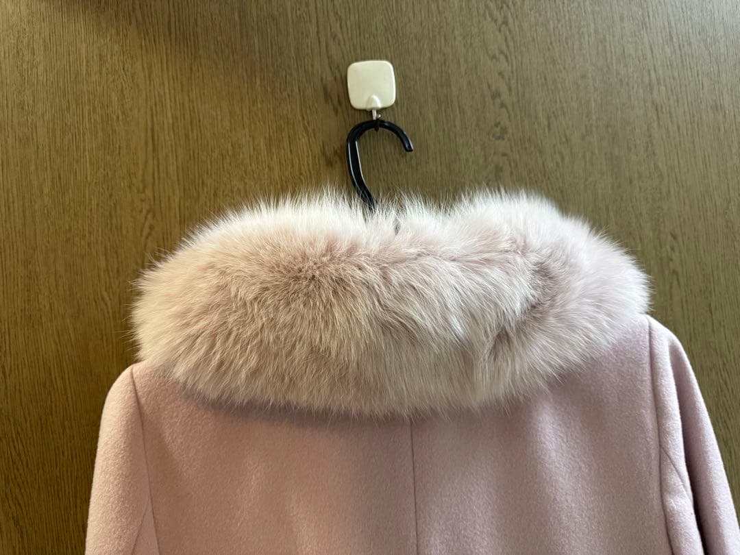 カシミヤ混ベルテッドコート