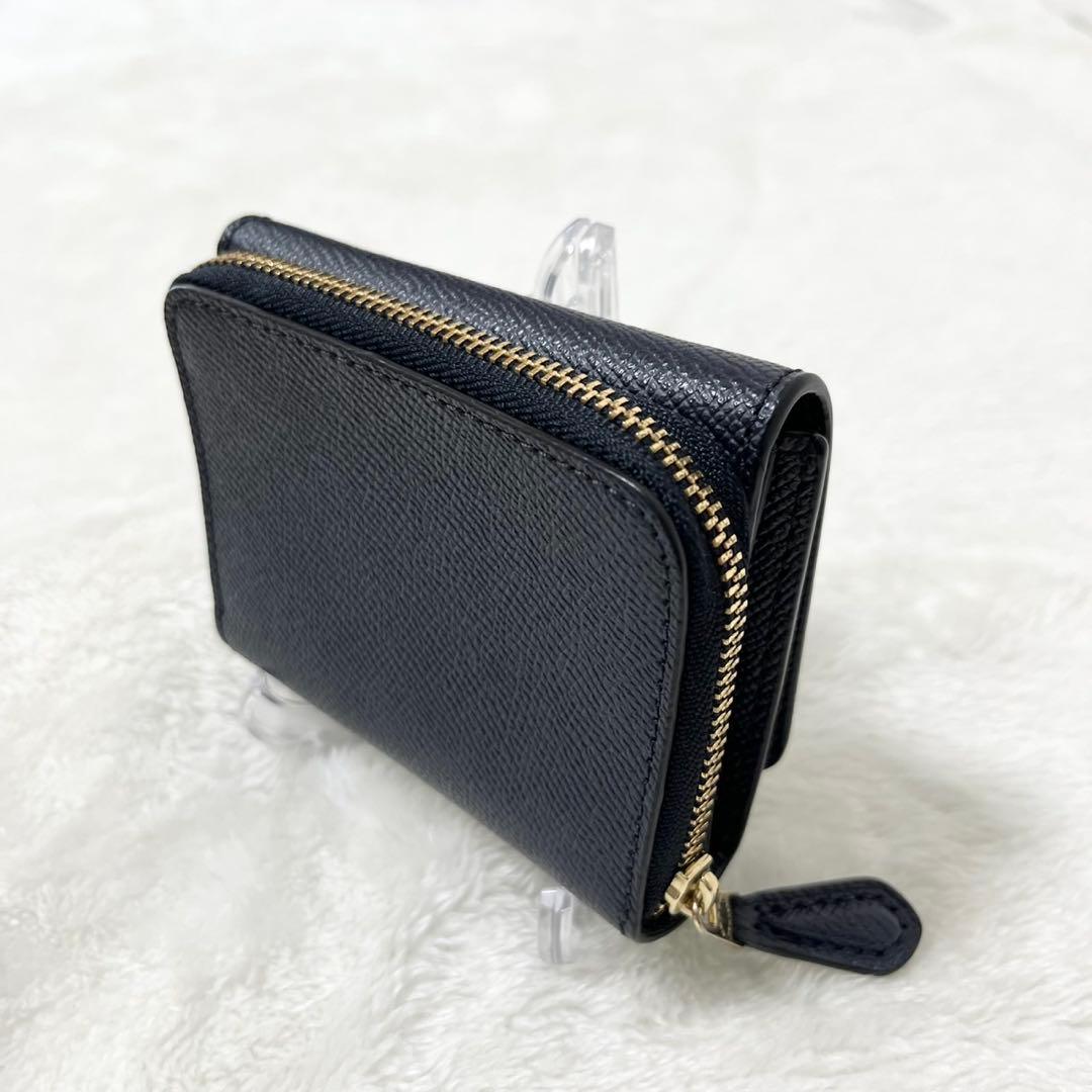 COACH 三つ折り財布 ネイビー レザー 新品