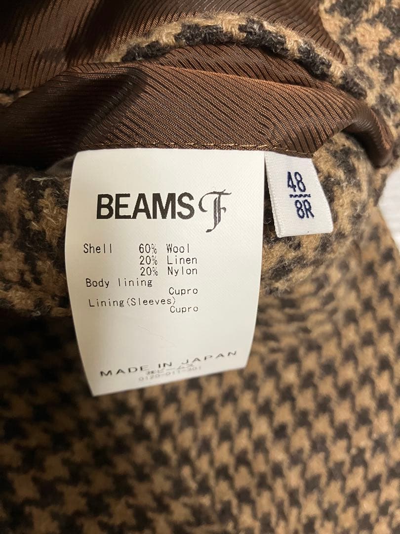beams f ビームス オリジナル　ジャケット　46 ハウンドトゥース　茶系