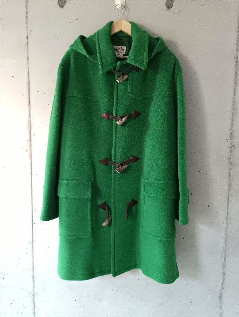 HERMES エルメス ダッフルコート グリーン