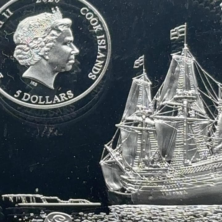 2020 クック諸島 メイフラワー号400周年 5ドル銀貨 PL70 077