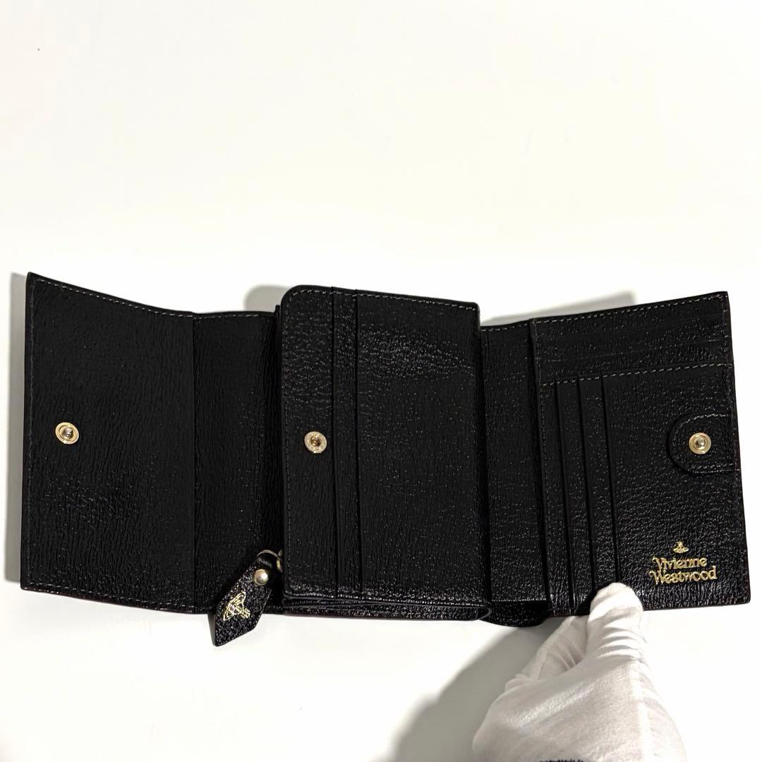 【美品】Vivienne Westwood 三つ折り財布 ファスナー式 ブラック