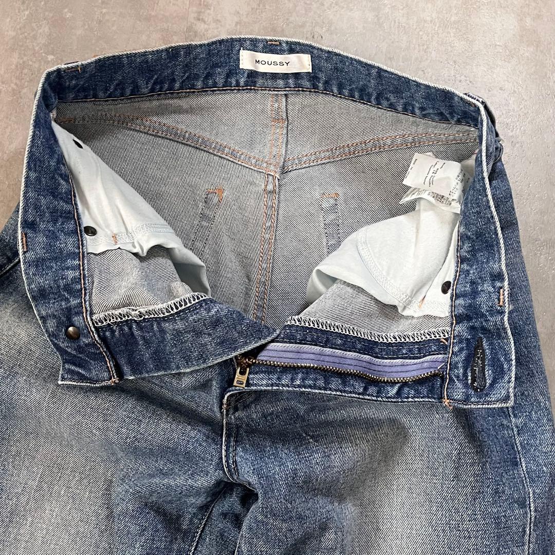 【MOUSSY マウジー】デニムパンツ MVSフレア 26 青 ハイウエスト