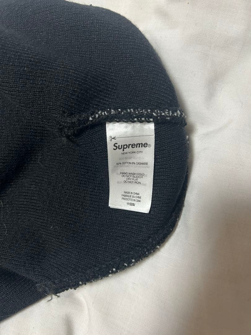 帽子 Supreme22AW Big Logo Beanie Black Stripe