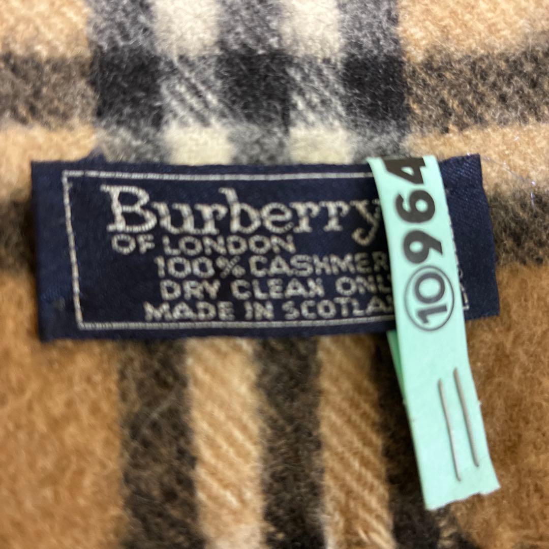 Burberry チェック柄　カシミヤマフラー　スコットランド製