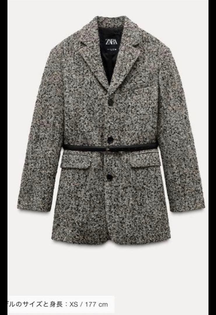 ZARA ベルト付きオーバーサイズブレザー　ジャケット