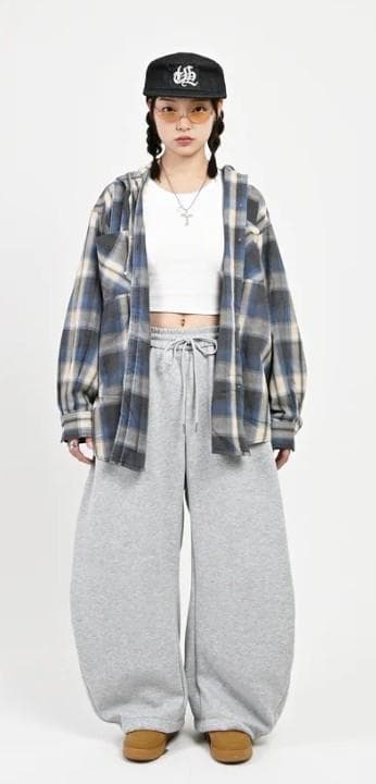 L2092XLサイズgray地底人 ONLINEフリースバルーンスウェットパンツ