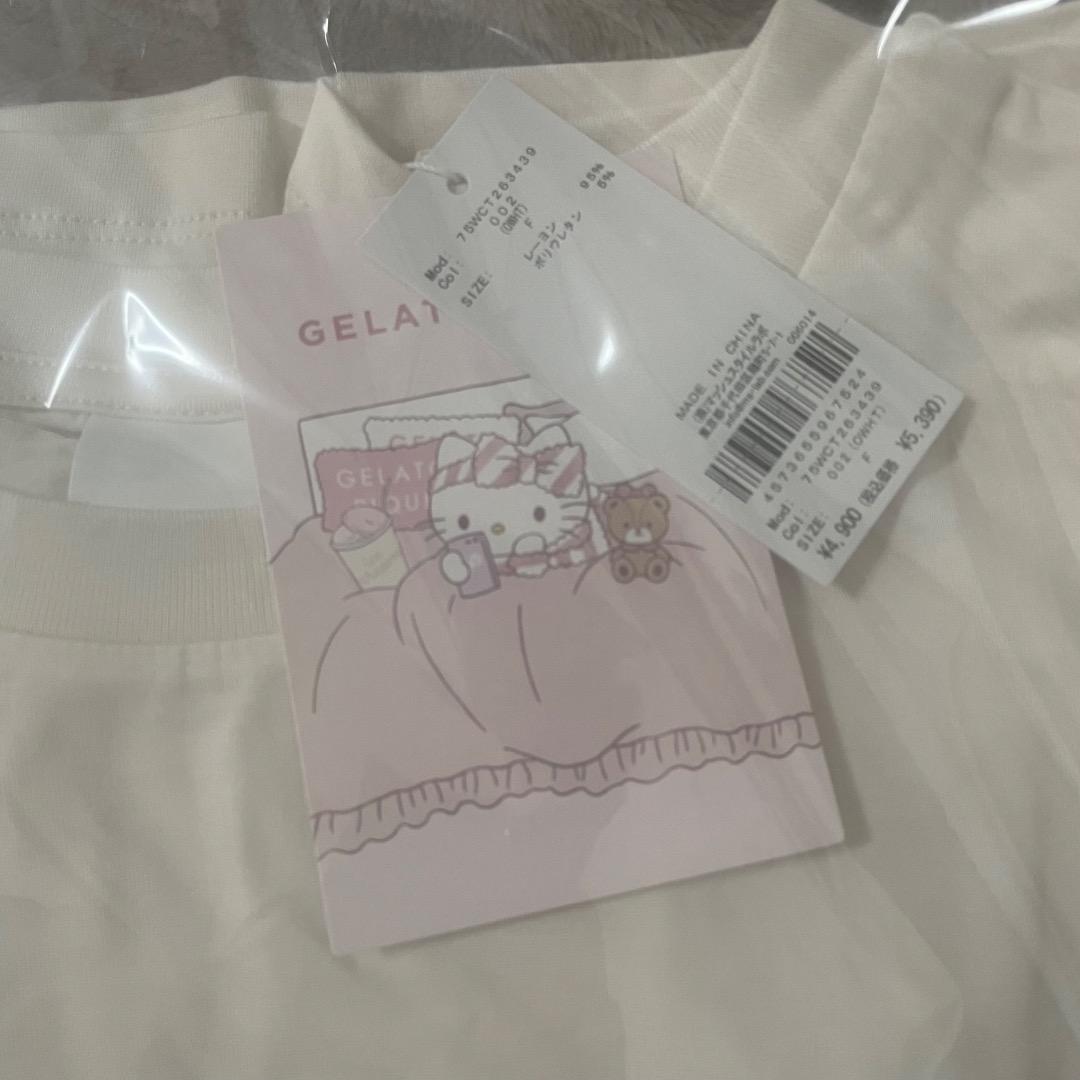 サンリオハウス ジェラートピケ　LADIES ワンポイントTシャツ　キティ