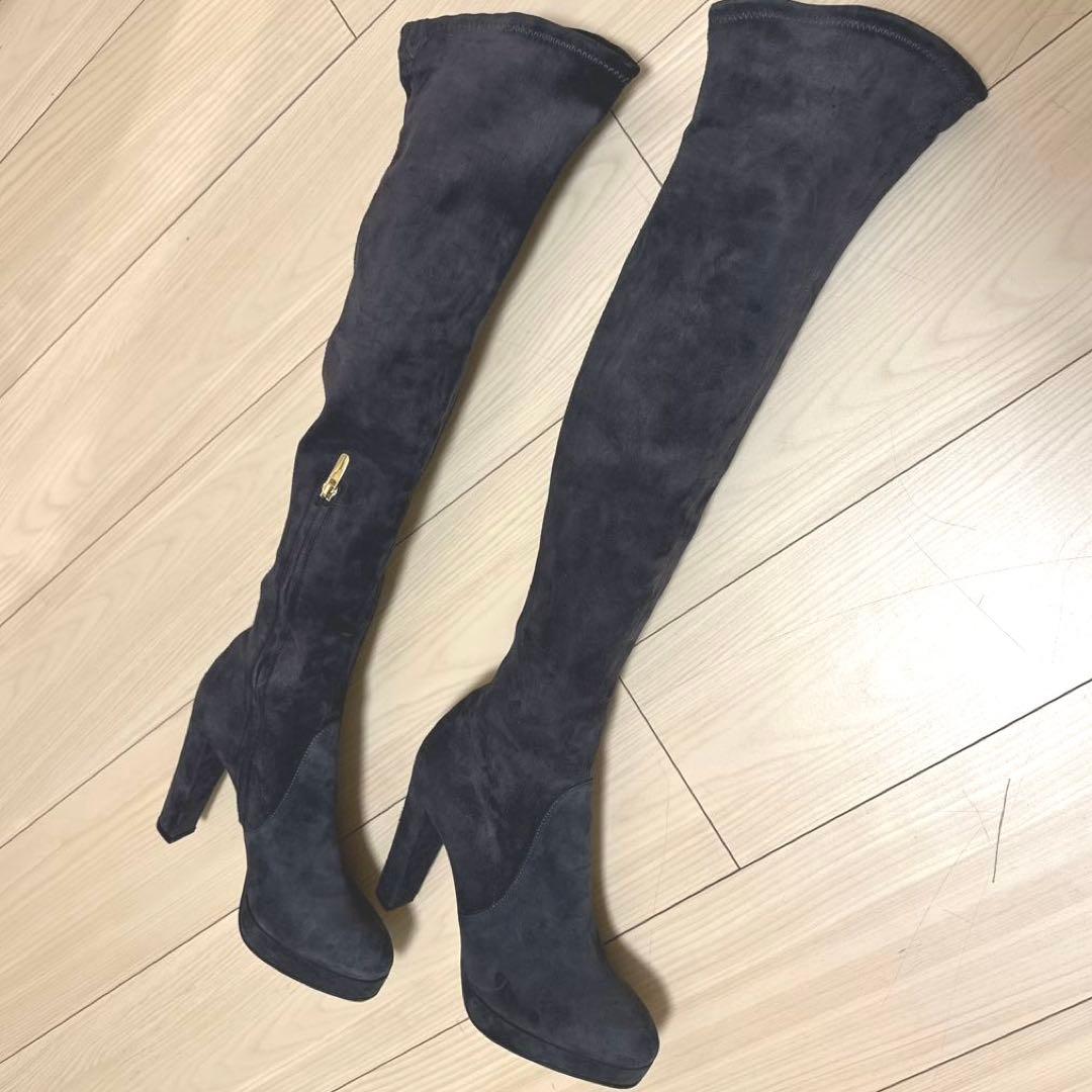 Sergio Rossi グレースエード ニーハイブーツ 37 美品