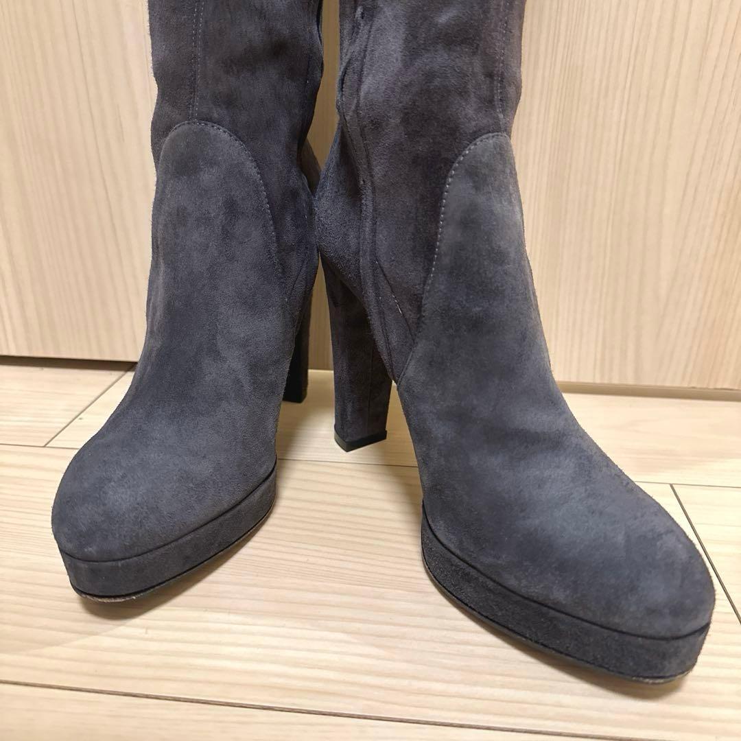 Sergio Rossi グレースエード ニーハイブーツ 37 美品