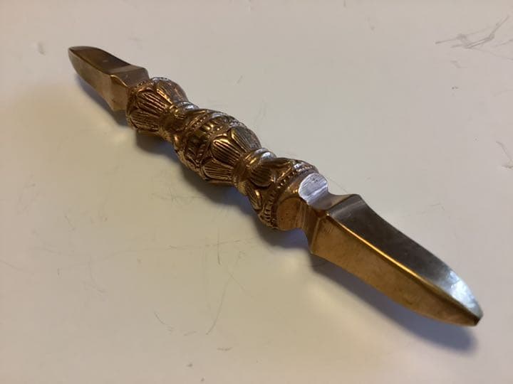 《 チベット密教　新品 》 法具　独鈷杵　約14センチ　w25