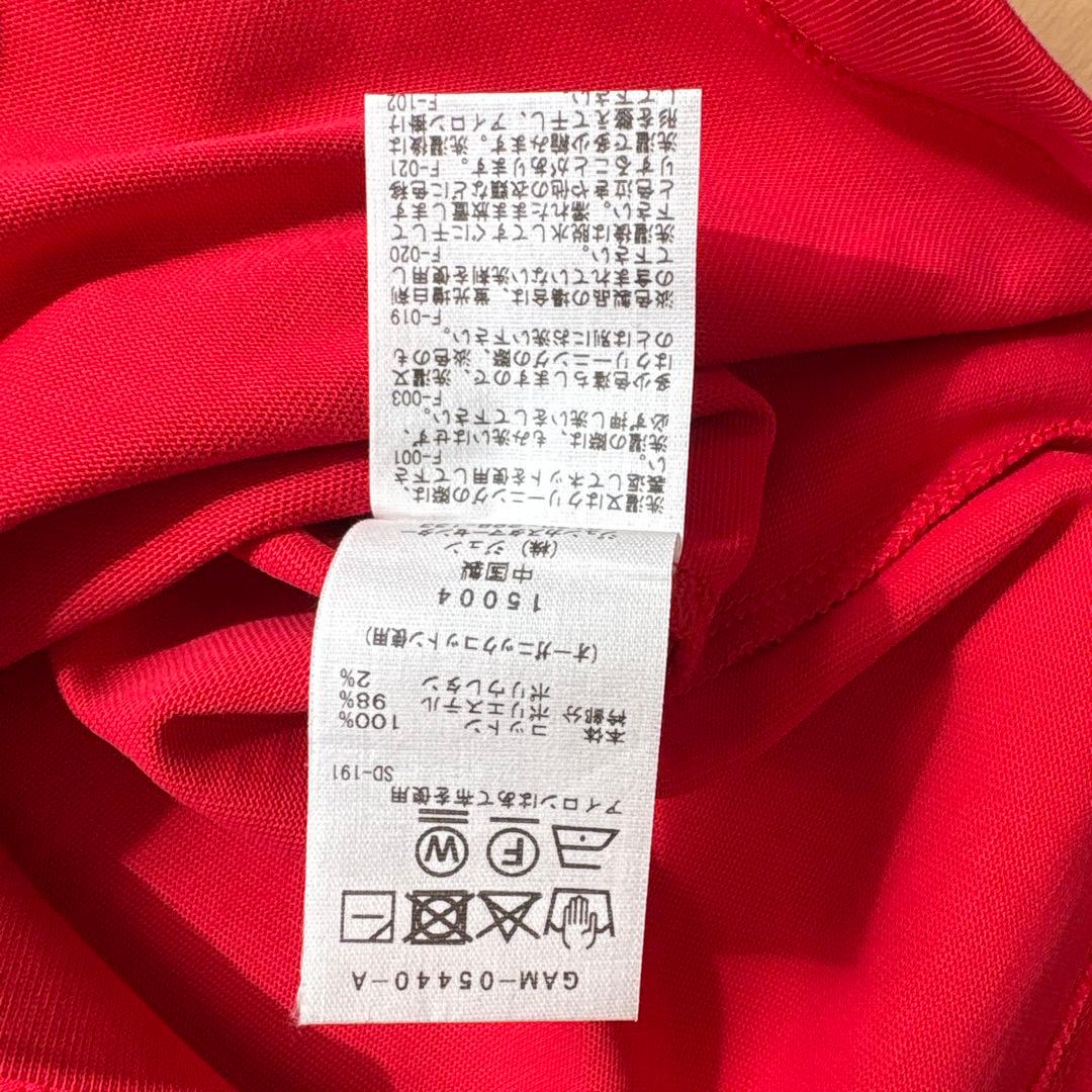 Adam et Rope レッド コクーンスリーブポロシャツ