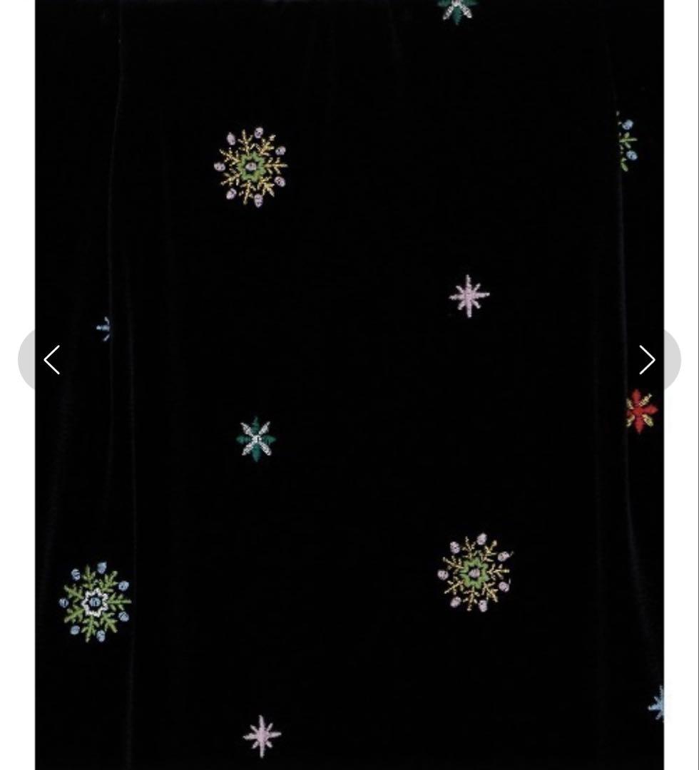 スカート Ameri GLITTER EMBROIDERY VELOUR SKIRT