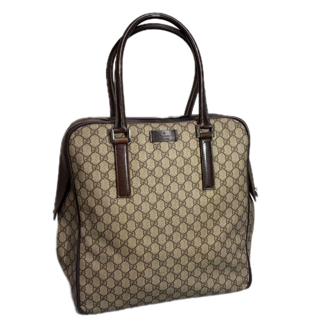 シーサー様　GUCCI OLD GGキャンバス ボストンバッグ ブラウン