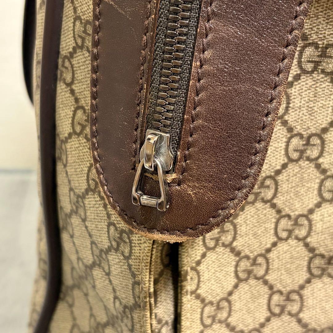 シーサー様　GUCCI OLD GGキャンバス ボストンバッグ ブラウン