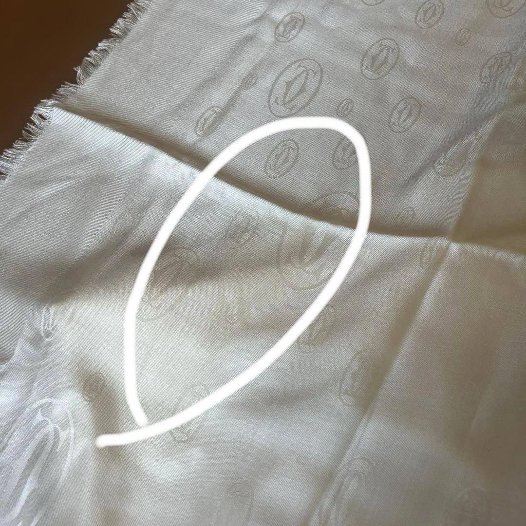 カルティエCartier シルクウール大判ストールショールロゴ