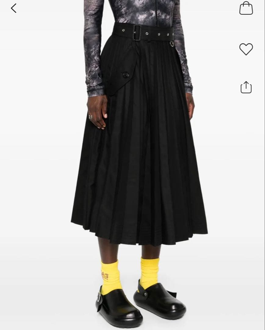 sacai 2024 ブラック プリーツスカート