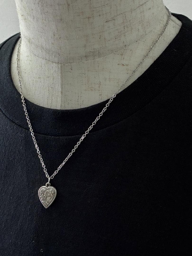 スウィートハートジュエリー 勿忘草 花 シルバー ヴィンテージネックレスNAVY
