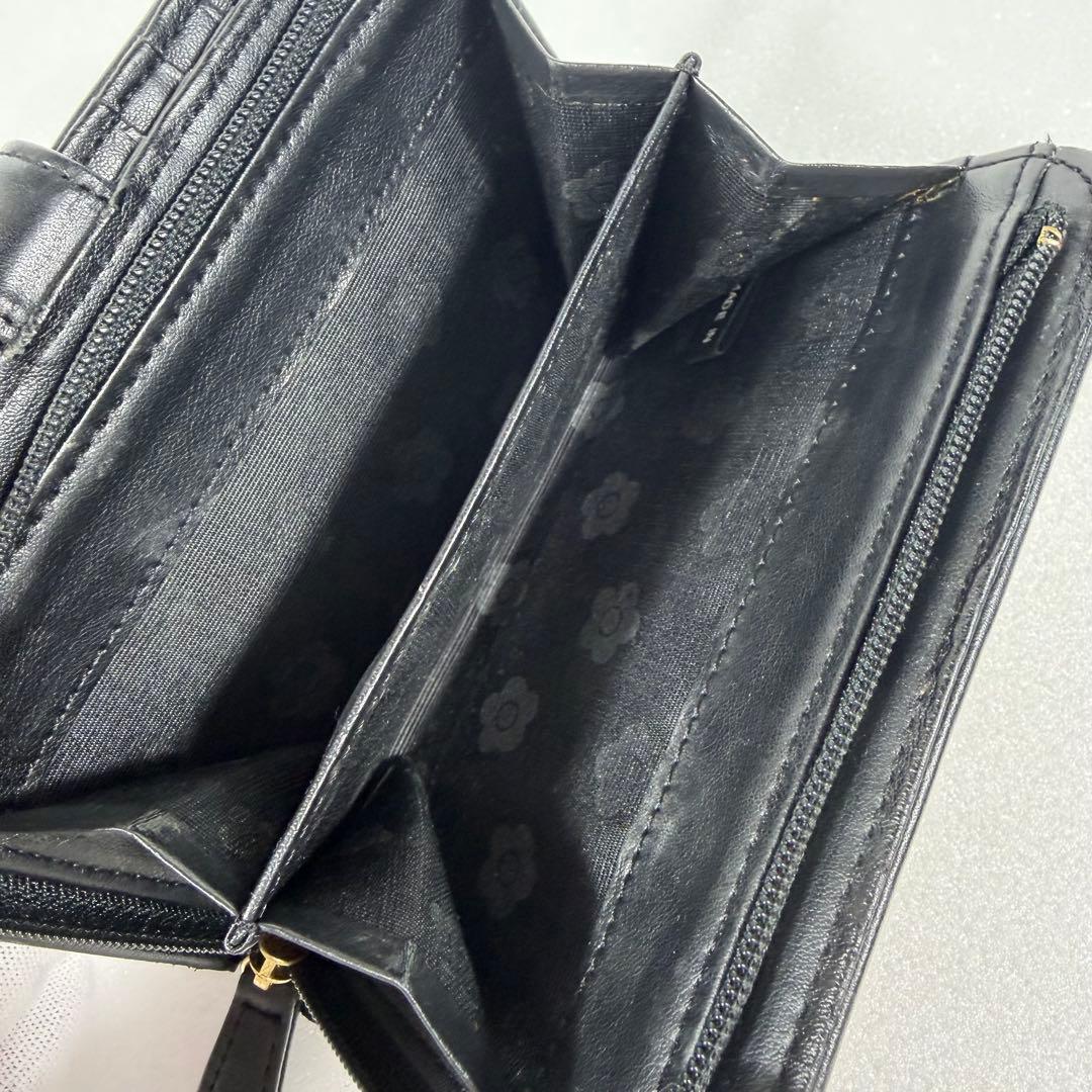極美品 マリークワント デイジーパッチスナップ 二つ折り財布 保存袋付き