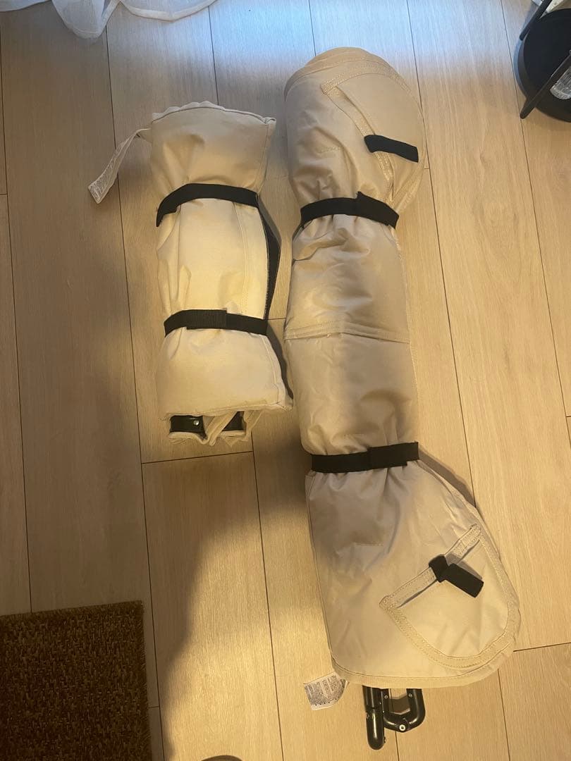 バタフライチェア オットマン付き 折りたたみ式 ベージュ　ニトリ 2点セット