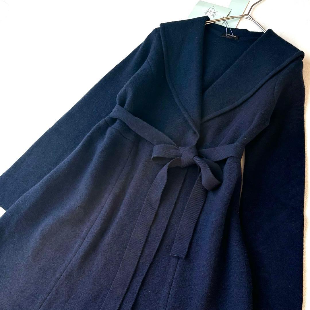 タグ付き✨TOCCA ANYTIMEニットガウンコート ショールカラー　ベルト