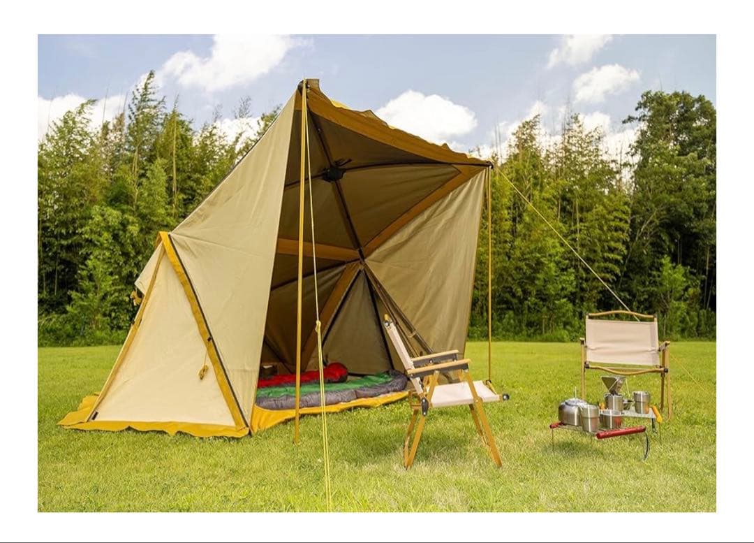 値下げしました！i campラクバイン 簡単設営テント　グランドシートポール付