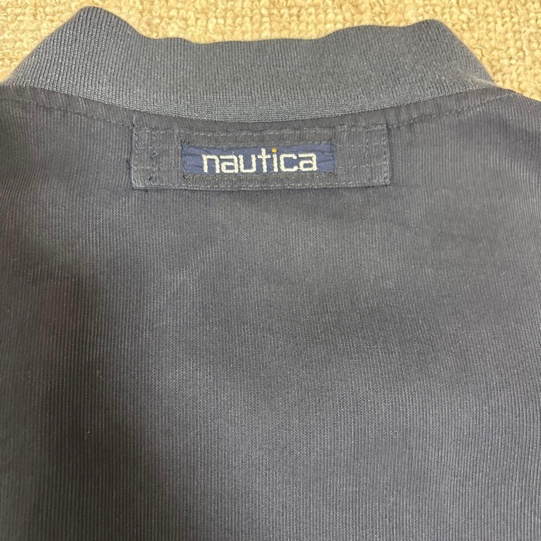 90s NAUTICA ポリ×レーヨンジャケット ネイビー