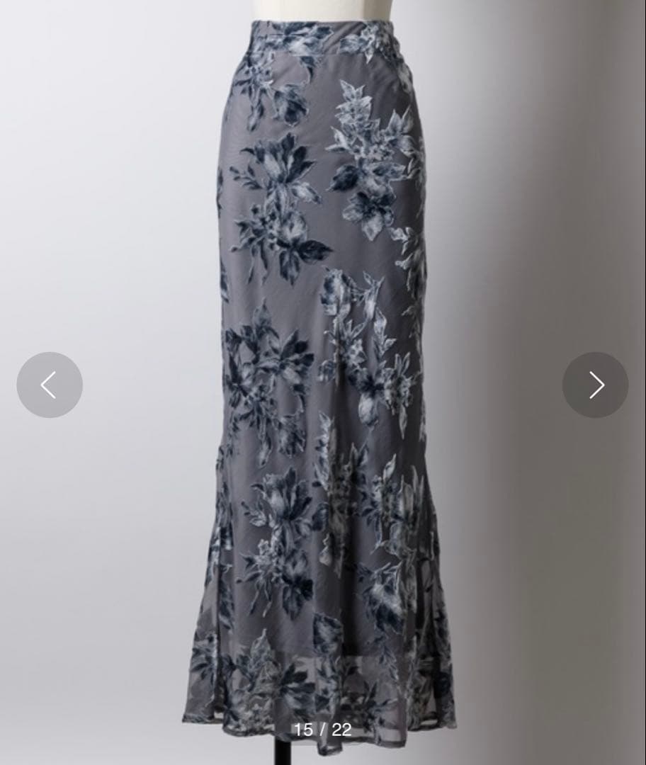 美品【定価３.２万】ヤエyaeオリジナル花柄オパールスカート36gray