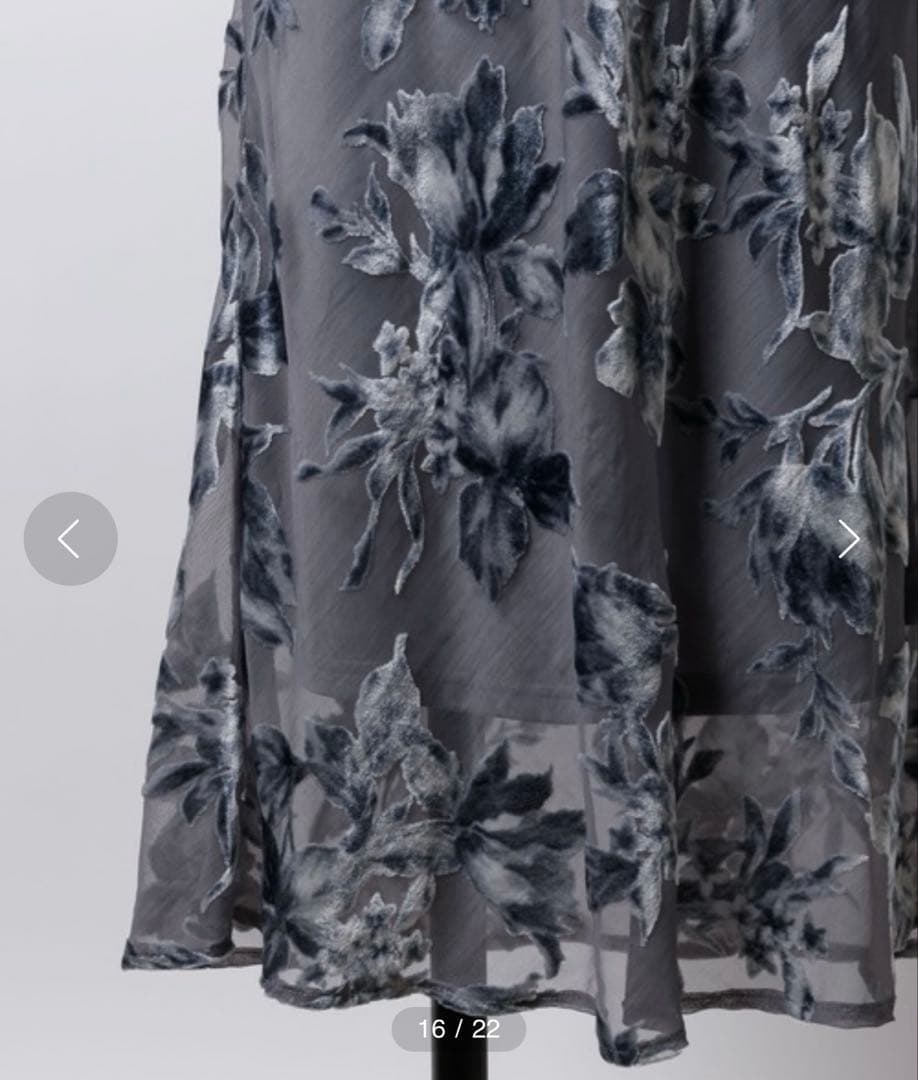 美品【定価３.２万】ヤエyaeオリジナル花柄オパールスカート36gray