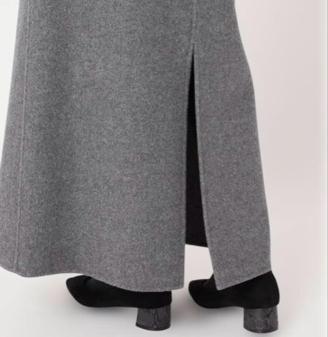 Spick and Span ダブルフェイストラペーズスカート　グレー　38