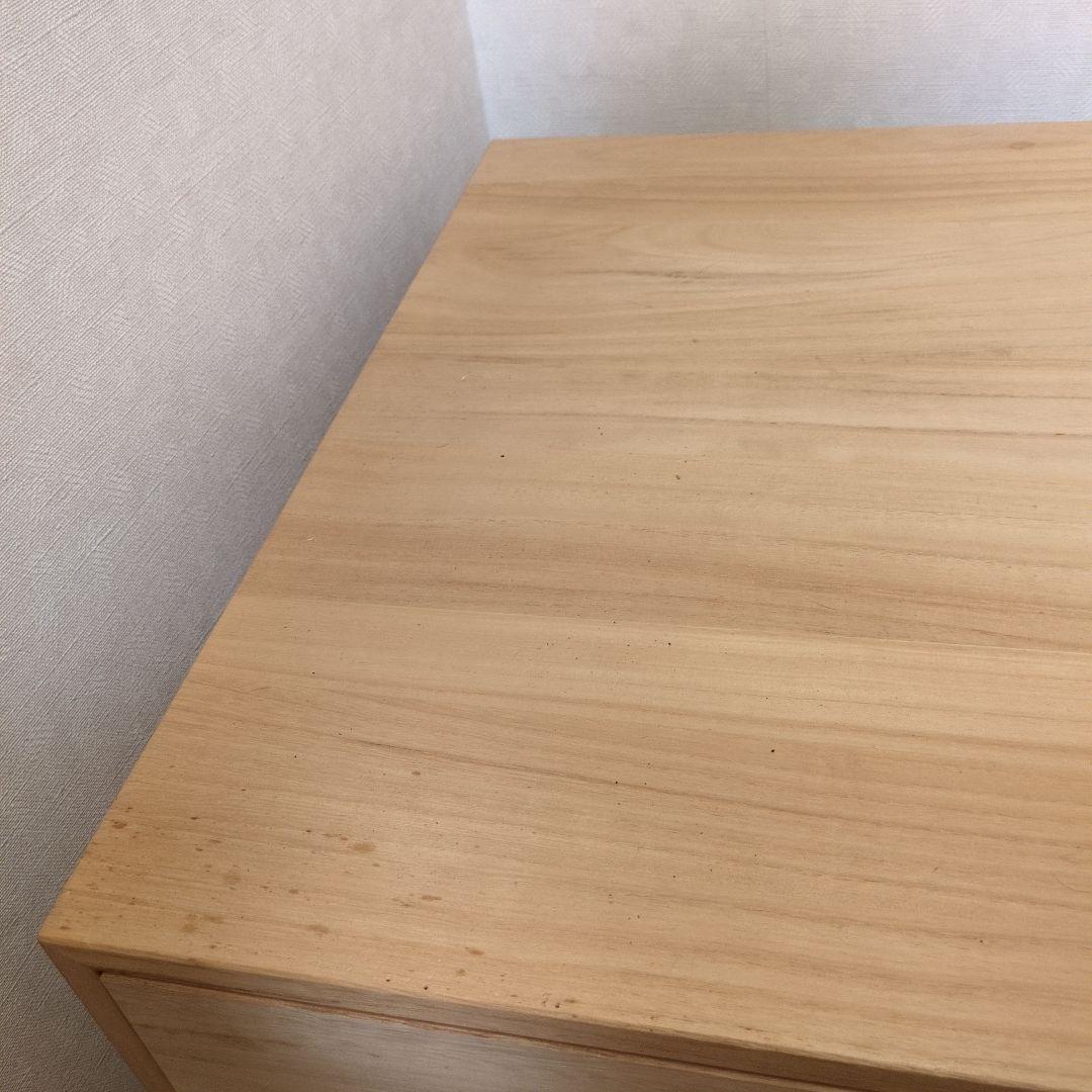 桐タンス　ナチュラル木製チェスト 3段 引き出し付き