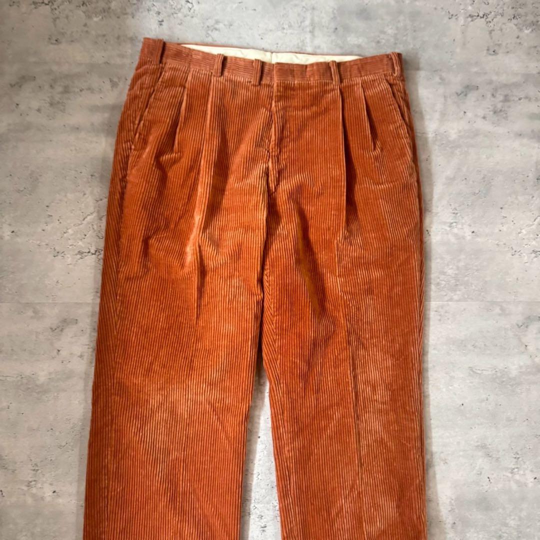 USED VINTAGE セットアップ　スーツ　コーデュロイ　オレンジ　ブリーチ