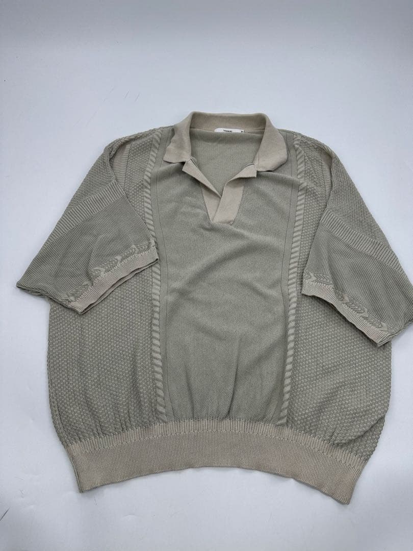 希少/23SS/yashiki/ツボミ ニット ポロシャツ/2