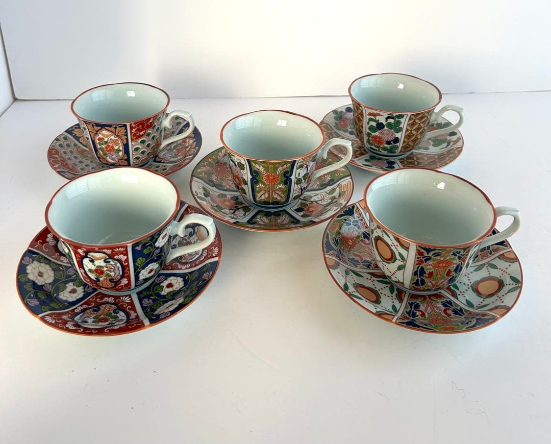 【新品】 有田焼 古伊万里 清秀 珈琲揃 カップ＆ソーサー 5客セット 桐箱入