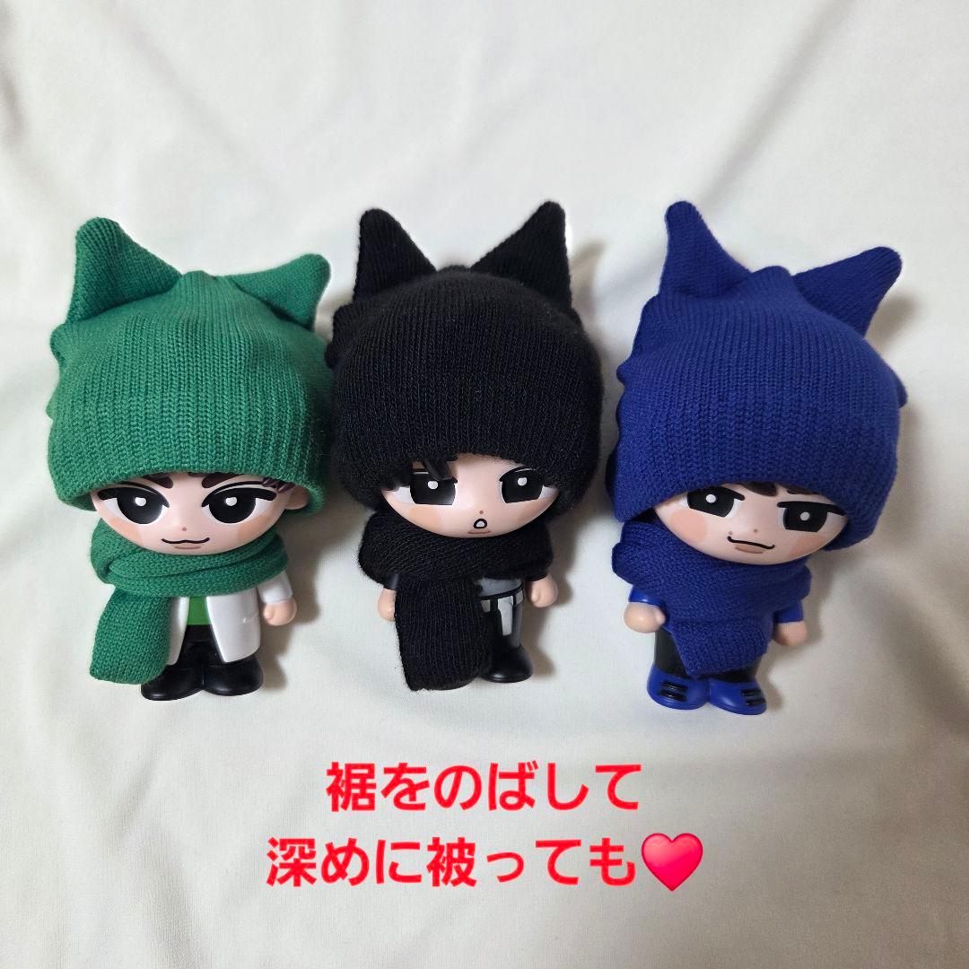 すのチル ソフビ 猫耳 ニット帽 マフラー 【セット】Man スノーマン
