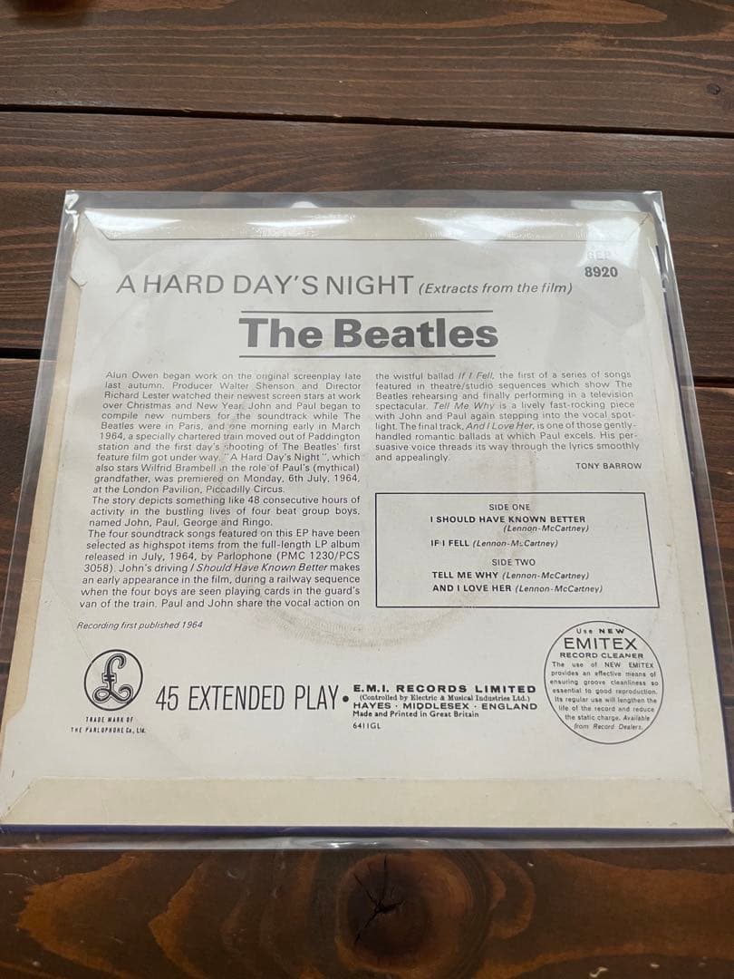 轟音！The Beatles A Hard Day's Night EP UK盤