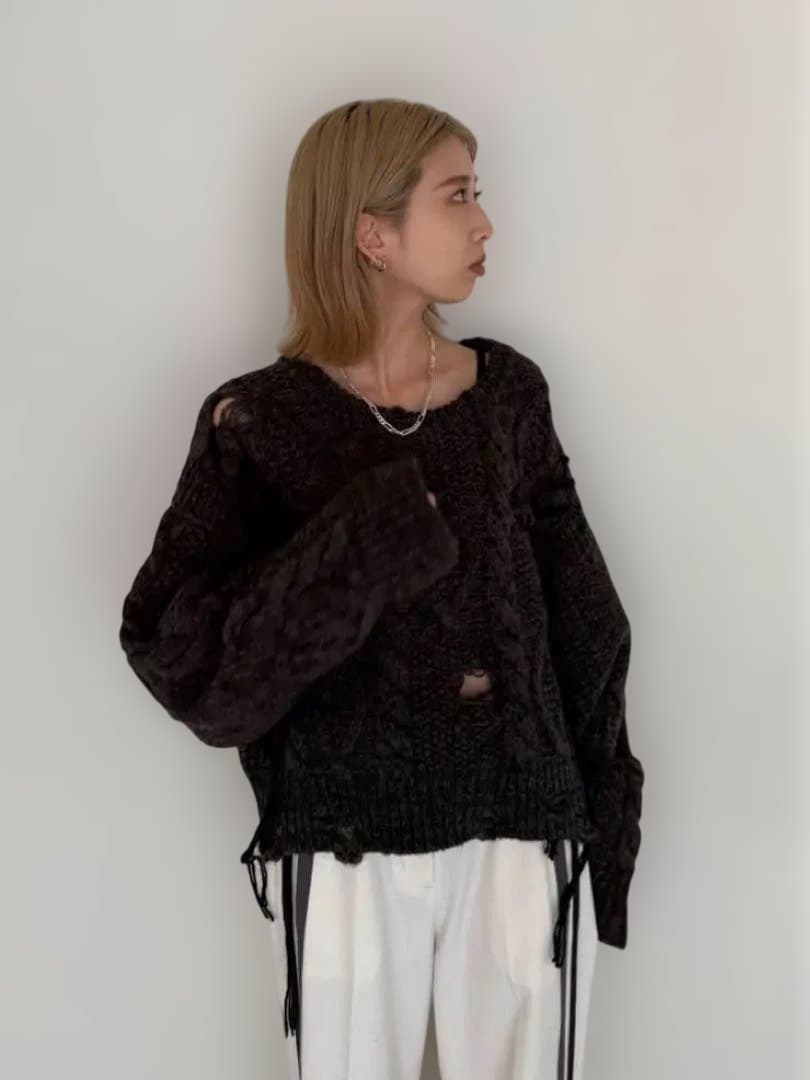 トップス PRANK PROJECT Vintage Cable Short Knit