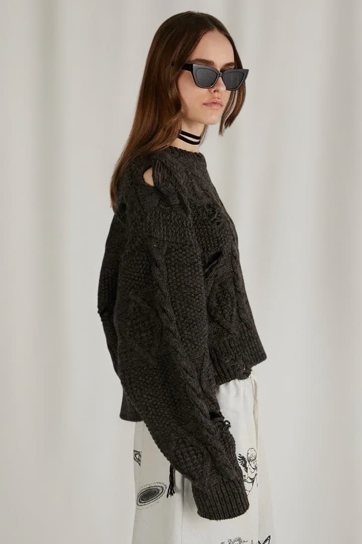 トップス PRANK PROJECT Vintage Cable Short Knit