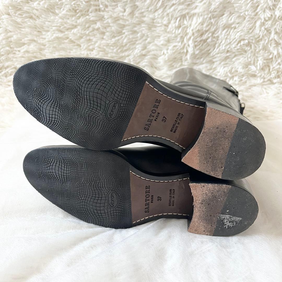 美品✨SARTORE サルトル　ロングブーツ　バックジップ　クロスストラップ